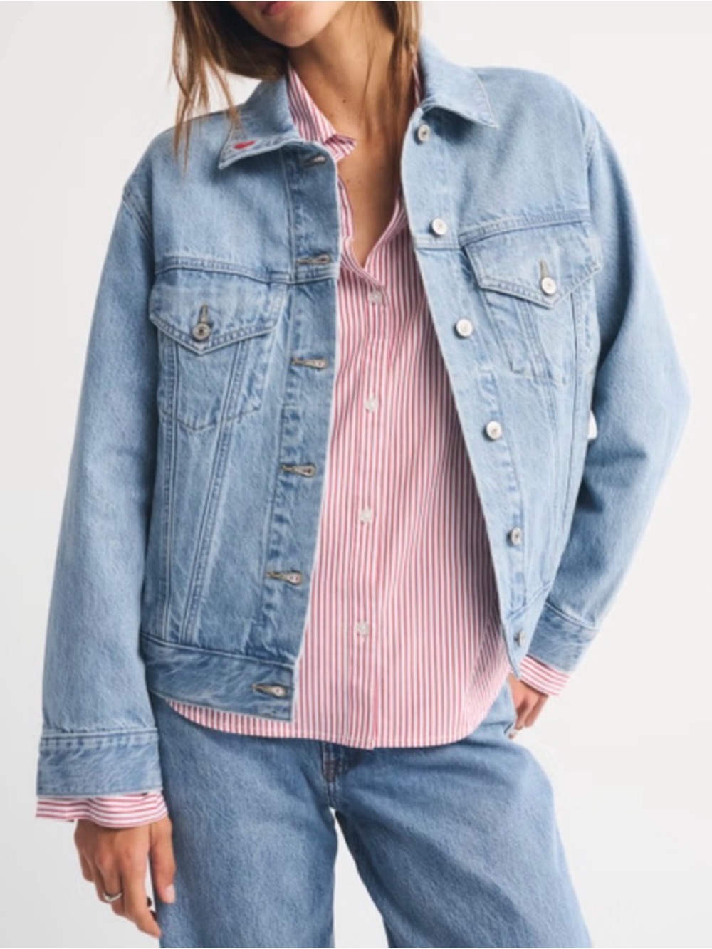 Y2K Revolution -Forever21  Denim Lightweight Button Front Jacket Sz S